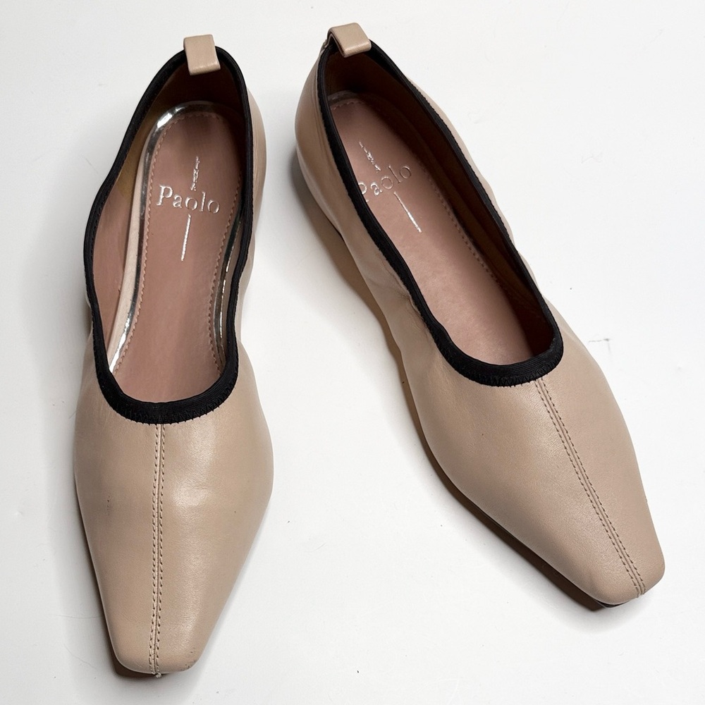LINEA Paolo Megan Leather Ballet Flats Shoes EUC S-451 Sz 7.5